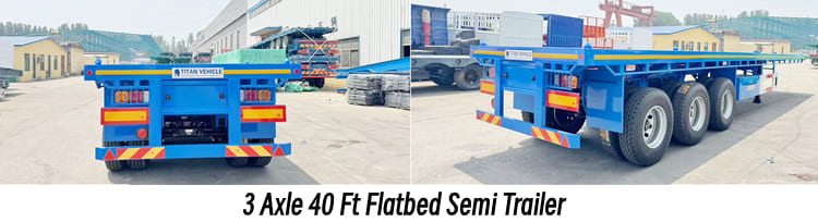 3 Axle 40 Ft Flatbed Semi Trailer for Sale in Burundi Bujumbura