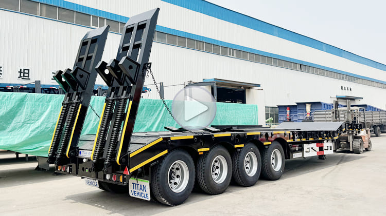 4 Axle 100 Tons Low Bed Semi Trailer for Sale in Burundi