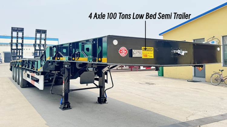 4 Axle 100 Tons Low Bed Semi Trailer for Sale in Burundi