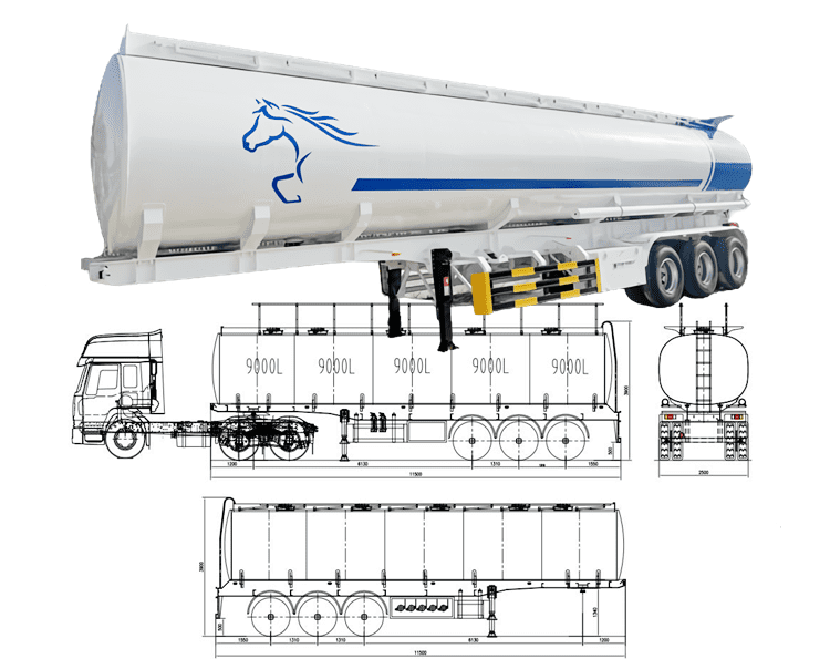 45000 Liters Fuel Tanker Trailer for Sale in Burundi Bujumbura