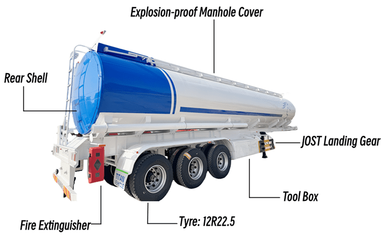 45000 Liters Fuel Tanker Trailer for Sale in Burundi Bujumbura 