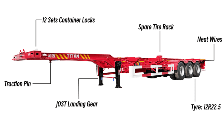 Chassis Trailer - 2024 New Tri Axle Chassis for Trailer in Burundi