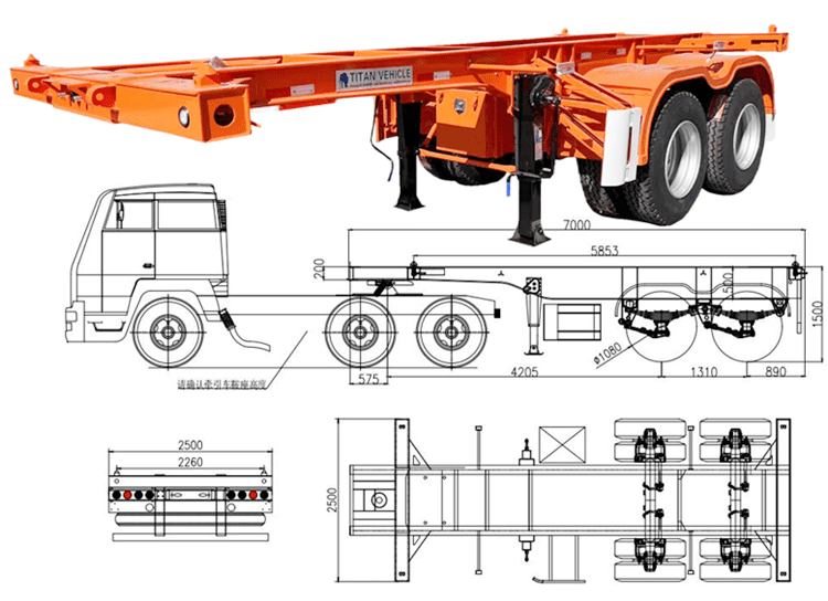 20 Ft Skeleton Semi Trailer for Sale in Burundi