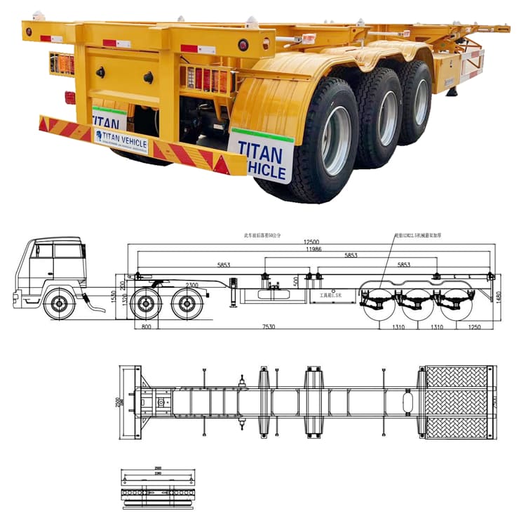 3 Axle 40 Ft Container Trailer for Sale in Burundi Bujumbura